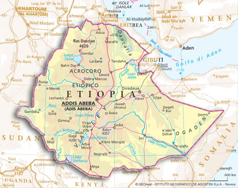 cartina geografica dell'Etiopia